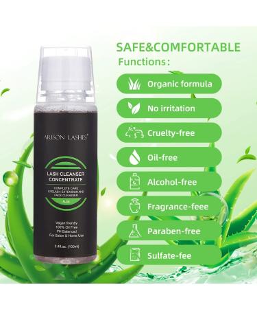 Professional Lash Extensions Shampoo 100ml - Natural Foaming Cleanser, Paraben & Sulfate Free, Aloe Infused - DIY Eyelash Cleanser Concentrate for Salon and Home Care - Buy Online on GoSupps.com