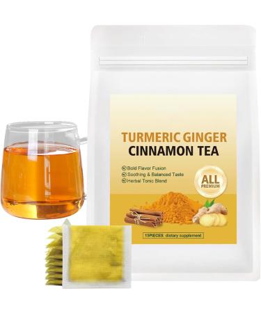 Turmeric Ginger Cinnamon Tea Natural Ingredient No Sugar and Caffeine Free Turmeric Ginger Cross Blend Natural Health Tea 14x20cm for Immune Support Sleep Morning Stress Relief - Buy Online on GoSupps.com