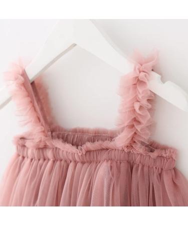 PythJooh Baby Girl Tulle Dress with Butterfly Wings Tutu | Sleeveless Princess Dress for Toddlers | Daisy Stars Sundress for 0-4 Years | 2-3 Years, Dusty Pink - Buy Online on GoSupps.com