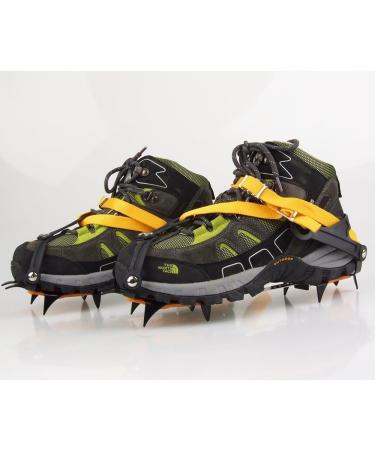 Namvo Ice Spikes - 10 Teeth Stainless Steel Crampons for Skiing Hiking & Mountaineering | Adjustable Universal Snowshoe Spikes - Buy Online on GoSupps.com