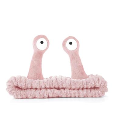 XIANZANDER Face Wash Headband Snail Spa Hair Bands Facial Makeup HeadBand Elastic Headband Creative Accessories for Women Girls Washing Face Beauty (Pink)