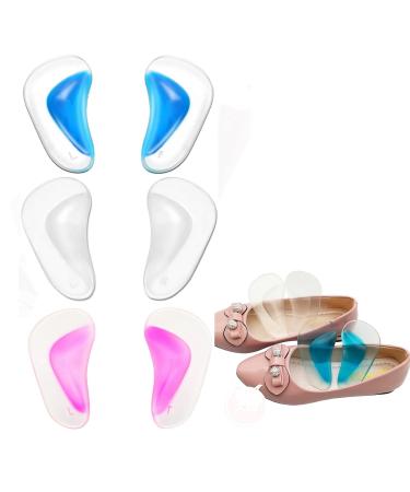 Gel Arch Support insoles 3 pairs of foot vaults upholstery for plantar fasciitis women or men relieves pain and reduces the pressure orthopedic gel pad support.