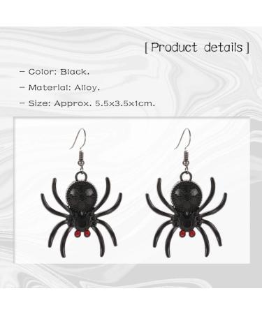 Holibanna Black Spider Rhinestone Dangle Earrings | Gothic Halloween Ear Jewelry for Women - Party Favor - Buy Online on GoSupps.com