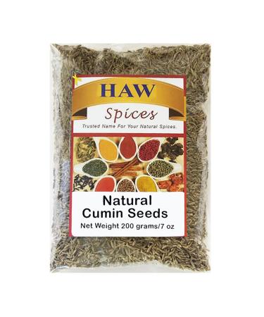 HAW Cumin Seeds Whole| 7 Ounces (200g)| Premium Quality Whole Cumin for your Spices| Gluten-free and Non-irradiated| Great for Tea and Cooking| All Natural Adds Flavor and Taste (Pack) (Pack)