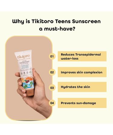 Teens Mineral Sunscreen SPF 30+ | Hydrating & Tanning Protection 100% Vegan Kokum Butter & Zinc Oxide (75 gm - Buy Online on GoSupps.com