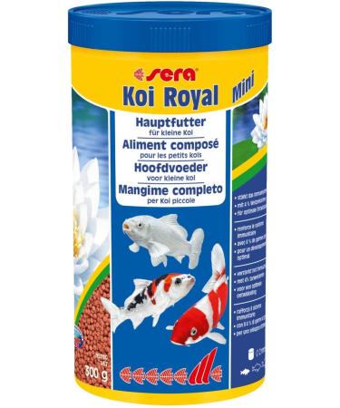 Sera Koi Royal Nature Mini 1000 ml | Premium Koi Feed for Fish Up to 12 cm | Omega Fatty Acids & Sustainable Insect Flour | 4% Insect Flour | Stable Granules for Water Protection - Buy Online on GoSupps.com