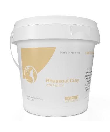 Fatima's Garden Rhassoul Clay 100% Natural Moroccan Ghassoul Clay Powder enriched with Argan oil and Eucalyptus for Face Hair & Hammam cleansing & softening & purifying - 35oz / 1kg Argan + Eucalyptus 1000 g (Pack of 1)