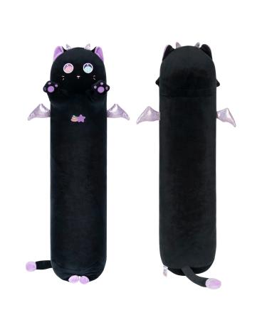 Mewaii 36in Long Cat Plush Pillows Stuffed Animals Squishy Pillows - Cute Plushie Big Eyes Kitten Sleeping Hugging Pillow Toys for Kids Purple Big Eyes Cat 36inch/90cm