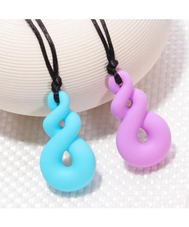 Healifty Sensory Chew Necklaces - 2 Pack Silicone Chewy Necklace Toys for Kids - Teething & Sensory Assorted Color - Buy Online on GoSupps.com