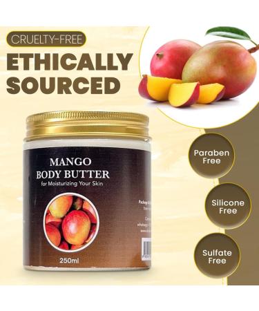 Organic Mango Body Butter 8.8 oz Moisturizer for Face Body & Hair | Raw Mango Butter for DIY Body Butters Lip Balm & Lotion | Nurture Your Skin Naturally - Buy Online on GoSupps.com