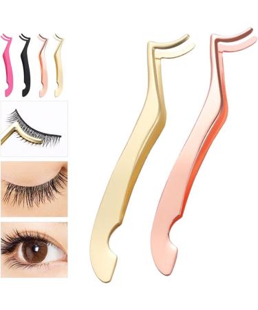 Rose Gold Hair Removal & False Eyelash Tweezers - Precision Curling & Lengthening Tool | Cosmetic Forceps - Buy Online on GoSupps.com