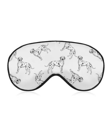 Cute Dalmatian Dog Sleep Mask Eye Cover for Sleeping Blindfold with Adjustable Strap Blocks Light Night Travel Nap for Men Women