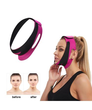 Facelifting Bandage - Double Chin Reducer & Facial Lifting Mask | Slim Your Face with Rose Red Tightening Belt - Buy Online on GoSupps.com