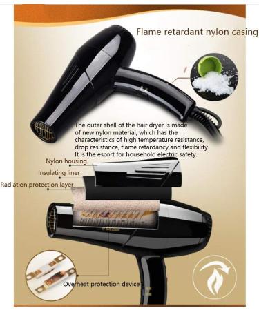 Hair Dryer Professional Hair Dryer 2200W Negative Ionic Hairdryer with 3 Heat 2 Speed Settings Low Noise Hair Dryer for Home & Salon Powerful AC Motor Blow Dryer with Diffuser and 2 Nozzle Small - Buy Online on GoSupps.com