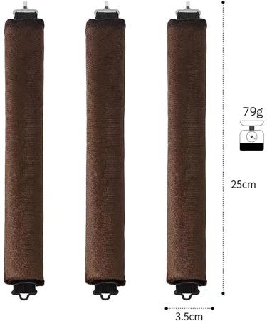 3PCS Heatless Hair Curlers for Long Medium Hair - Overnight Heatless Curls Roller for Big Waves - Soft Velvet Flexi Rods with Hook (Black) - Buy Online on GoSupps.com