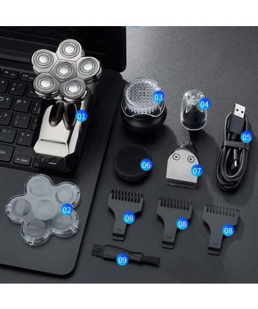 Premium 5-in-1 Head Shaver for Bald Men | Electric Razor with Travel Lock USB Fast Recharge & Waterproof Design - Grooming Kit for Beard & Nose Hair - Buy Online on GoSupps.com