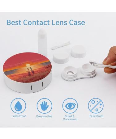 Portable Contact Lens Case for Couples - Travel-Friendly Sunrise Design | Durable Contact Lens Storage Box - Buy Online on GoSupps.com