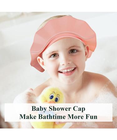 Pink Silicone Baby Kids Shower Cap | Adjustable Eye Ear Protection | For Toddler Children 6 Months-12 Years | 15.8-22.8In - Buy Online on GoSupps.com