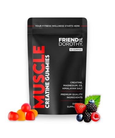 Friend of Dorothy - Creatine Gummies - Sugar Free - Chewable Creatine Monohydrate with Electrolytes Magnesium & Vitamin D3 - Hydration & Recovery Support Gym & Workout Supplement - 60 Gummies