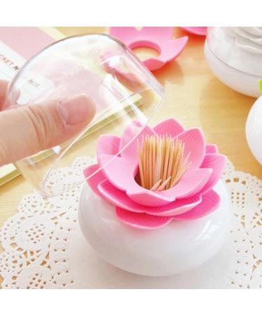 Profusion Circle Lotus Cotton Bud Holder - Stylish Toothpick Storage Box in 4 Colors | Home Decor - Buy Online on GoSupps.com