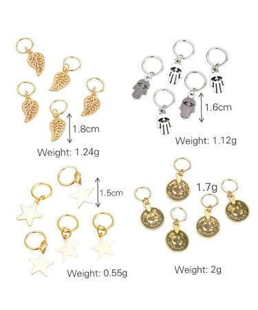 5pcs Dreadlocks Beads - Coin Shape Hair Braiding Rings & Cuffs | Jewelry Accessories for Women | International Shipping - Buy Online on GoSupps.com