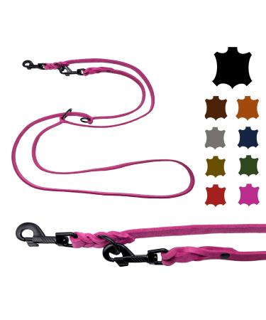 Dog liner Small dogs / large dogs black hooks 2m / 2.40m / 2.80m / 3.50m / 5m Double linen adjustable (2.40m x 8mm pink) 2.40m x 8mm pink