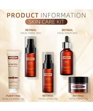 5 Piece Retinol Anti Aging Skin Care Set for Women Gifts for Women Skin Care Routine Kit Face Cleanser and Face Cream Face Serum  - Buy Online on GoSupps.com