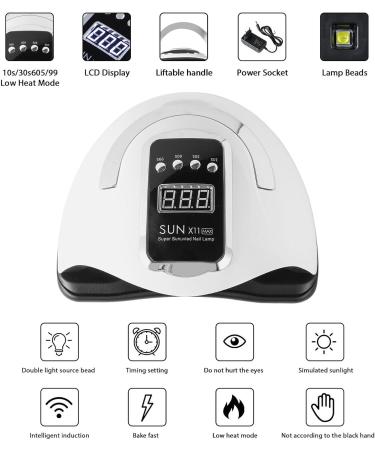 Yorking 280W LED Nail Dryer Lamp - UV Gel Light with Timer & Sensor for Gel Nails Shellac & Toenails - Fast Drying Professional Quality - Buy Online on GoSupps.com