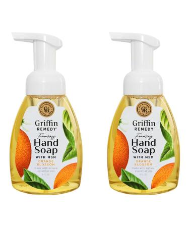 Griffin Remedy Foaming Hand Soap - Orange Blossom Essential Oils and Organic MSM Moisturizing All-Natural Paraben-Free 8 fl oz 2 count