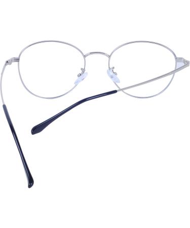Joxigo Retro Round Computer Glasses - Anti-Blue Light UV Protection Metal Frame Includes Glasses Case - Black & Silver - Buy Online on GoSupps.com