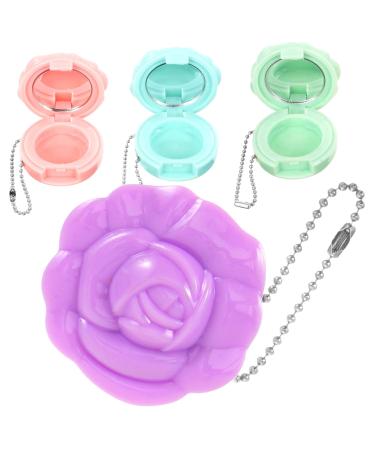 NOLITOY 4pcs Round Eye Shadow Box Eyeshadow Makeup Sample Containers Lip Balm Jar Travel Empty Mini