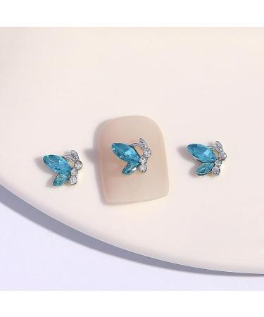 FEIlei 10Pcs/Set Nail Art Decor 3D Glitter Sparkling DIY Mini Nail Rhinestones Accessories Crystal Butterfly Nail Charm - Buy Online on GoSupps.com