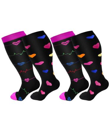 Oversized compression stockings extra large width graded calf compression stockings knee lumps for circulatory support flight socks for pregnancy travel nurses 3xl 4xL