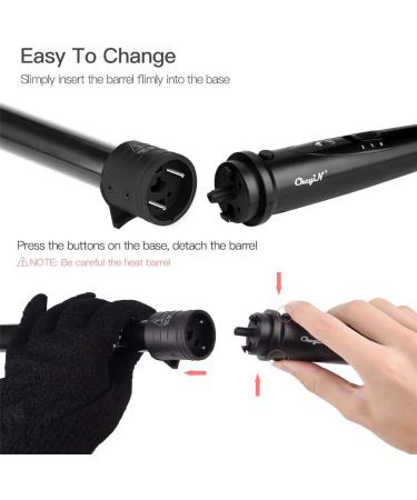 CkeyiN Tourmaline 5 in 1 Curling Iron Ceramic Curling Iron Hair Curler with Anti-scald Glove Temperature: 15 - Buy Online on GoSupps.com
