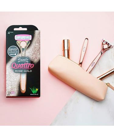 WILKINSON SWORD Quattro For Women Rose Gold Razor Handle + 5 Blade Refills Set - Buy Online on GoSupps.com