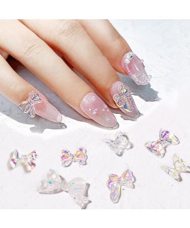 Ownsig 102pcs Resin Butterfly Bow Nail Charms - DIY Colorful 3D Nail Art Designs - 13 Styles Flatback Bow Nails Jewelry - Bows Only - Buy Online on GoSupps.com