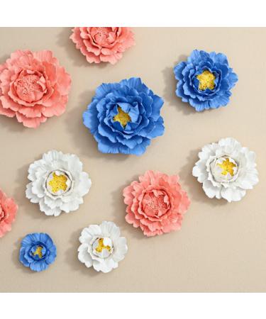 ORFOFE Wall Flower Sculpture 1Pc peony flower wall decoration home decoration Ceramic wall art Ceramic Flower Flower Wall White 7x7cm - Buy Online on GoSupps.com