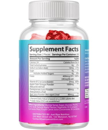 Keto ACV Gummies for Weight Fat Management - Apple Cider Vinegar - Belly Diet Detox - 60 Gummies - Buy Online on GoSupps.com