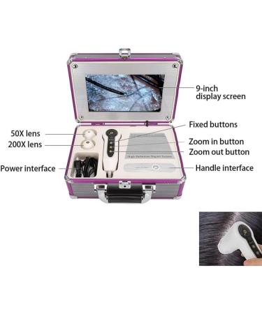 Skin Diagnostic Hair Analyzer 9 Inch Skin Follicle Detector with LCD Display Screen and 50X/200X Lens Skin Diagnostic Scanner System for Home - Buy Online on GoSupps.com
