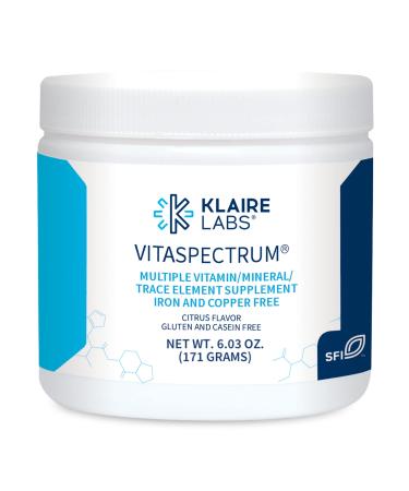 Klaire Labs VitaSpectrum Powder for Kids - Daily Children's Multivitamin/Mineral with 23 Essential Nutrients - Citrus Flavor - No Copper, Iron, Gluten or Casein (30 Servings, 171 Grams)