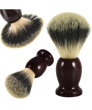 2/4 pieces of shaving brush handmade brush made of pure roof hair wooden handle hairdressing salon rasi brush razor brush with hardwood handle hairdressing salon tool gifts at home travel / 1440 (SIZE: 4 4PCs Brown