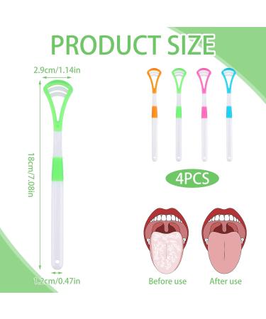 4 Pieces Tongue Cleaners Set for Fresh Breath | BPA-Free Tongue Scrapers for Adults & Kids | Improve Oral Hygiene in 4 Colors - Buy Online on GoSupps.com