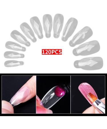 120pcs Dual Forms Fingernail Tips Diamond Shape Manicure for Home Use - Buy Online on GoSupps.com
