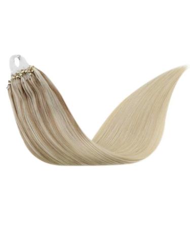 Laavoo Real Hair Microring Extensions - Blond Ombre Micro Loop 40cm | 1g/S Balayage & Platinblond | 50 Strands #Nordic - Buy Online on GoSupps.com