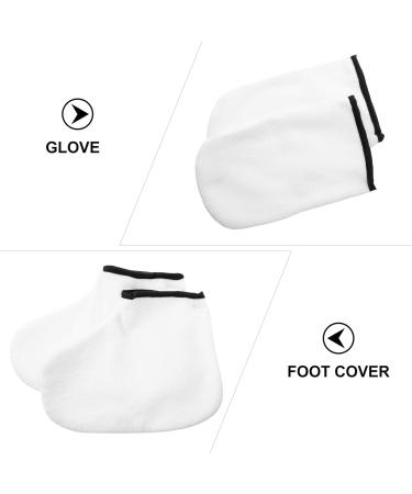 2 Pairs Hand and Foot Mask Body Wash Mitts Wax Tools Boot Glove Wax Treatment Tools Supply Exfoliating Boots Thermal Mitten Gloves Feet Care Mask Polyester Remover White Spa - Buy Online on GoSupps.com