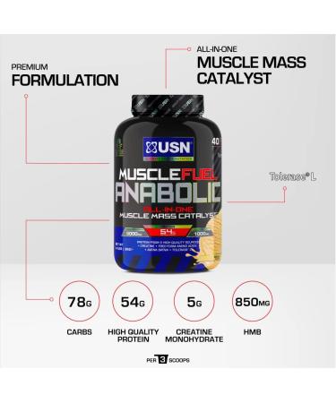 USN Muscle Fuel Anabolic Banana All-in-one Protein Powder Shake (2kg): Workout-Boosting Anabolic Protein Powder for Muscle Gain - New Improved Formula Banana 2 kg (Pack of 1) - Buy Online on GoSupps.com