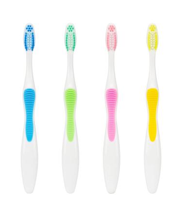 SmileGoods A352 Toothbrush - 35 Tuft Soft Bristle with Tongue Cleaner | 72 Individually Packaged Assorted Colors | Bulk Pack of Premium Toothbrushes - Buy Online on GoSupps.com