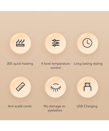 USB Rechargeable Electric Heated Eyelash Curler - 4 Temp Settings | Anti-Scald Safe Lash Curler for Effortless Beauty - Buy Online on GoSupps.com