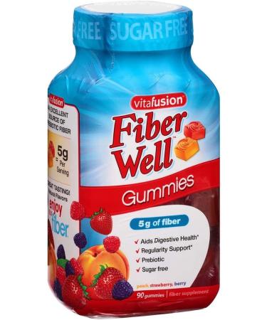 VitaFusion Fiber Well Peach Strawberry Gummies - 90 Gummies for Digestive Health - Buy Online on GoSupps.com