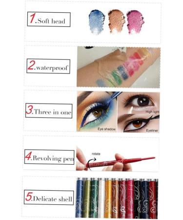  Didiseaon Didiseaon 12Pcs Miss Highlight Women Pen Cosmetic Liquid Eyeliner Set Eyeshadow Pen Eyeliner Makeup Pen Automatic Waterproof Lipstick Pen Shadow - Buy Online on GoSupps.com
